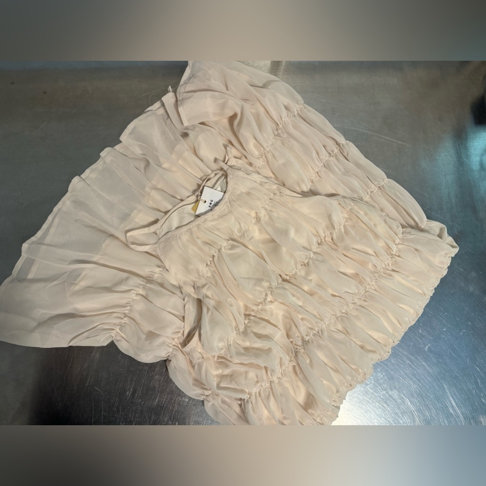 Fanpn - rouched tiered sheer midi dress - Picture 9 of 14